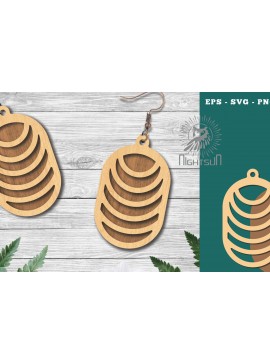 Σετ των 3 Intra απο ξύλο plywood 3mm-4mm πάχος - Γεωμετρικά σκουλαρίκια  7 Δίασταση 3x3 cm INTRAFABR-124448011