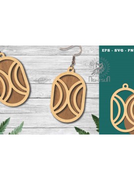 Σετ των 3 Intra απο ξύλο plywood 3mm-4mm πάχος - Γεωμετρικά σκουλαρίκια  8 Δίασταση 3x3 cm INTRAFABR-124448082