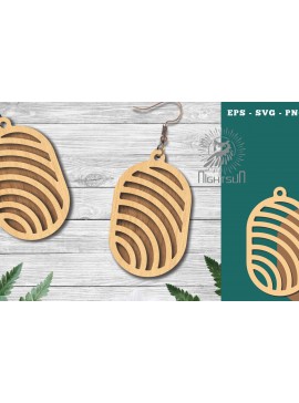 Σετ των 3 Intra απο ξύλο plywood 3mm-4mm πάχος - Γεωμετρικά σκουλαρίκια  9 Δίασταση 3x3 cm INTRAFABR-124448156