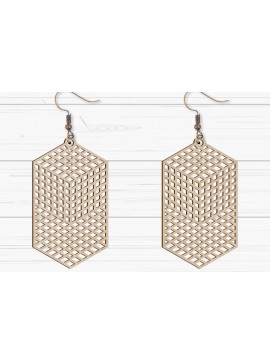 Σετ των 3 Intra απο ξύλο plywood 3mm-4mm πάχος -  με λέιζερ γεωμετρικά σκουλαρίκια Δίασταση 3x3 cm INTRAFABR-93882966