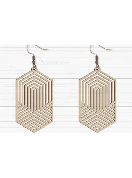 Σετ των 3 Intra απο ξύλο plywood 3mm-4mm πάχος -  με λέιζερ γεωμετρικά σκουλαρίκια Δίασταση 3x3 cm INTRAFABR-93883005