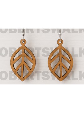 Σετ των 3 Intra απο ξύλο plywood 3mm-4mm πάχος - Σκουλαρίκια με σκελετό με γεωμετρικό φύλλο Δίασταση 3x3 cm INTRAFABR-123812896