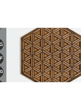 Σετ των 2 Intra απο ξύλο plywood 3mm-4mm πάχος - Γεωμετρικό πολυστρωματικό πάνελ κοπής λέιζερ Δίασταση 14x12 cm INTRAFABR-94399519