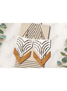 Σετ των 3 Intra απο ξύλο plywood 3mm-4mm πάχος - Γεωμετρικά κρεμαστά σκουλαρίκια με λέιζερ Δίασταση 3x3 cm INTRAFABR-123771112