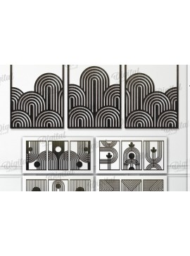 Intra απο ξύλο plywood 3mm-4mm πάχος - Γεωμετρικά σετ τέχνης τοίχου Πακέτο κοπής με λέιζερ Δίασταση 40x50 cm INTRAFABR-119721307