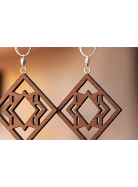 Σετ των 3 Intra απο ξύλο plywood 3mm-4mm πάχος - Γεωμετρικό πρότυπο ξύλινο σκουλαρίκι  Δίασταση 3x3 cm INTRAFABR-90573930
