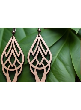 Σετ των 3 Intra απο ξύλο plywood 3mm-4mm πάχος - Γεωμετρικό πρότυπο ξύλινο σκουλαρίκι  Δίασταση 3x3 cm INTRAFABR-90574225