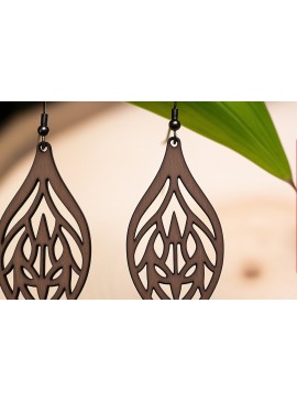 Σετ των 3 Intra απο ξύλο plywood 3mm-4mm πάχος - Γεωμετρικό πρότυπο ξύλινο σκουλαρίκι  Δίασταση 3x3 cm INTRAFABR-90584663