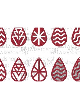 Σετ των 3 Intra απο ξύλο plywood 3mm-4mm πάχος - Geometry Teardrop Earrings , Μοντέρνα Δίασταση 3x3 cm INTRAFABR-25884087