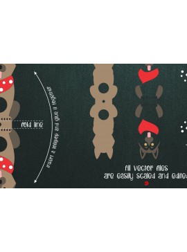 Σετ των 2 Intra απο ξύλο plywood 3mm-4mm πάχος - Πρότυπο θήκης για γλειφιτζούρι γερμανικού ποιμενικού Δίασταση 30x20 cm INTRAFABR-25264310