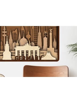 Σετ των 3 Intra απο ξύλο plywood 3mm-4mm πάχος - Γερμανία διακοσμητικό πρότυπο πάνελ τοίχου Δίασταση 10x7 cm INTRAFABR-107261957