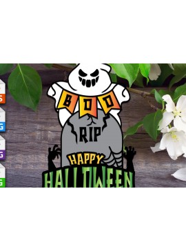 Intra απο ξύλο plywood 3mm-4mm πάχος - Banner Ghost Boo Δίασταση 30x20 cm INTRAFABR-77123945