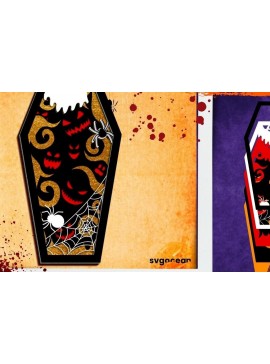 Σετ των 2 Intra απο ξύλο plywood 3mm-4mm πάχος - Ghost Coffin 3D  Δίασταση 30x20 cm INTRAFABR-36604342