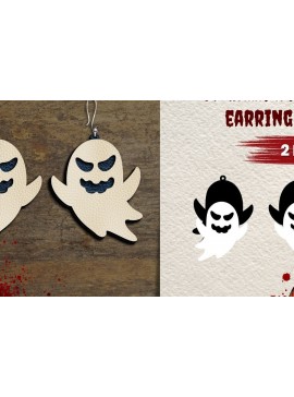 Σετ των 3 Intra απο ξύλο plywood 3mm-4mm πάχος - Σκουλαρίκια Ghost Δίασταση 3x3 cm INTRAFABR-39666693