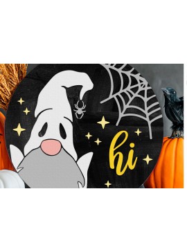 Σετ των 3 Intra απο ξύλο plywood 3mm-4mm πάχος - Ghost Gnome , Halloween Door Sign DXF Δίασταση 4x4 cm INTRAFABR-123507463