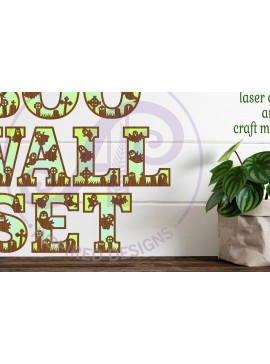 Σετ των 2 Intra απο ξύλο plywood 3mm-4mm πάχος - Σετ γραμμάτων αλφάβητου Ghost Halloween. 35 Δίασταση 15x15 cm INTRAFABR-80263943