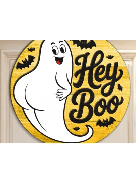 Σετ των 2 Intra απο ξύλο plywood 3mm-4mm πάχος - Ghost Halloween Sign  Δίασταση 15x15 cm INTRAFABR-123580830