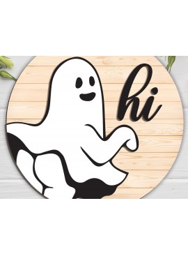 Σετ των 2 Intra απο ξύλο plywood 3mm-4mm πάχος -  αποκοπής πινακίδων καλωσορίσματος Ghost Halloween Δίασταση 15x15 cm INTRAFABR-102133905