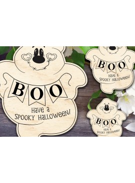 Intra απο ξύλο plywood 3mm-4mm πάχος - Πανό Ghost Holding Boo Δίασταση 60x30 cm INTRAFABR-36742372