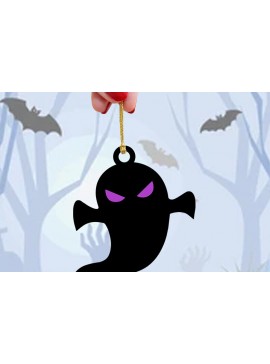 Σετ των 3 Intra απο ξύλο plywood 3mm-4mm πάχος - Μπρελόκ Ghost  3d Laser Cut Δίασταση 4x4 cm INTRAFABR-77413131