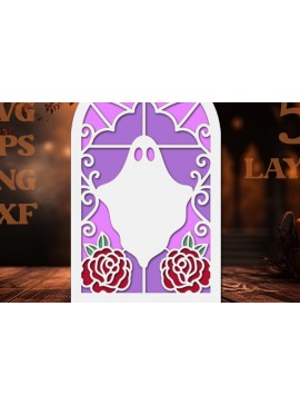 Σετ των 3 Intra απο ξύλο plywood 3mm-4mm πάχος - Ghost Roses Βιτρώ Papercut 5  Δίασταση 6x6 cm INTRAFABR-81692899