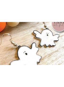 Σετ των 3 Intra απο ξύλο plywood 3mm-4mm πάχος - Ghosts Laser Earrings  Δίασταση 3x3 cm INTRAFABR-73366024