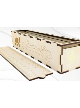 Intra απο ξύλο plywood 3mm-4mm πάχος - Θήκη δώρου για μολύβια κομμένη σχεδίαση Δίασταση 215x45 cm INTRAFABR-108111152