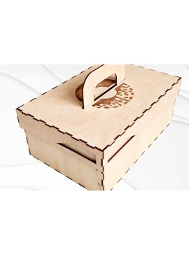 Intra απο ξύλο plywood 3mm-4mm πάχος - Κουτί δώρου Donuts  Dxf Design Cut Laser Δίασταση 291x198 cm INTRAFABR-70667821