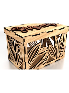 Σετ των 3 Intra απο ξύλο plywood 3mm-4mm πάχος - Κουτί δώρου για τη μαμά Δίασταση 2x2 cm INTRAFABR-121127742