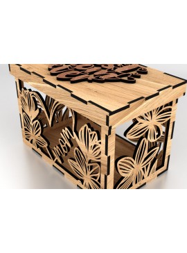 Σετ των 3 Intra απο ξύλο plywood 3mm-4mm πάχος - Κουτί δώρου για τη μητέρα Δίασταση 2x2 cm INTRAFABR-121655272