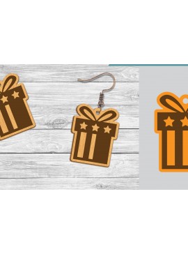 Σετ των 3 Intra απο ξύλο plywood 3mm-4mm πάχος - Κουτί δώρου Σκουλαρίκια κοπής με λέιζερ  Δίασταση 3x3 cm INTRAFABR-104776620