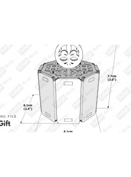 Σετ των 2 Intra απο ξύλο plywood 3mm-4mm πάχος -  κοπής με λέιζερ κουτί δώρου |  κοπής με λέιζερ Δίασταση 15x15 cm INTRAFABR-117910179