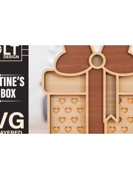 Σετ των 2 Intra απο ξύλο plywood 3mm-4mm πάχος - Κουτί δώρου Valentines Special Craft File Δίασταση 20x25 cm INTRAFABR-89478677