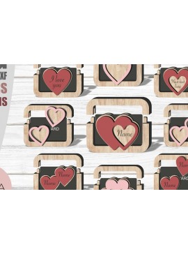 Σετ των 2 Intra απο ξύλο plywood 3mm-4mm πάχος - Πακέτο θήκης δωροκάρτας  Valentines Δίασταση 20x20 cm INTRAFABR-88294574