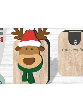 Σετ των 2 Intra απο ξύλο plywood 3mm-4mm πάχος - Θήκη δωροκάρτας Reindeer , Laser Cut Δίασταση 15x15 cm INTRAFABR-84082755