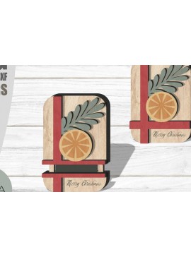 Σετ των 2 Intra απο ξύλο plywood 3mm-4mm πάχος - Κάτοχος δωροκάρτας , Καλά Χριστούγεννα Δίασταση 15x15 cm INTRAFABR-108000396