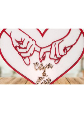 Σετ των 2 Intra απο ξύλο plywood 3mm-4mm πάχος - Δωροκάρτα για την ημέρα του Αγίου Βαλεντίνου Δίασταση 20x20 cm INTRAFABR-86850115