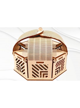 Σετ των 2 Intra απο ξύλο plywood 3mm-4mm πάχος - Κουτί κοσμημάτων δώρου, Σχέδιο κοπής με λέιζερ Δίασταση 133x133 cm INTRAFABR-121532650