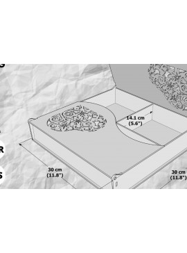 Σετ των 3 Intra απο ξύλο plywood 3mm-4mm πάχος - Κουτί δώρου ή ξηρών καρπών με διπλό καπάκι, λέιζερ Δίασταση 4x4 cm INTRAFABR-80415308