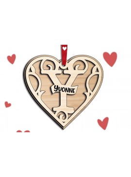 Σετ των 2 Intra απο ξύλο plywood 3mm-4mm πάχος - Δώρο  Letter Y Laser για την Ημέρα του Αγίου Βαλεντίνου Δίασταση 20x20 cm INTRAFABR-115466966