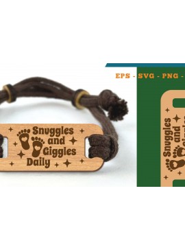 Σετ των 3 Intra απο ξύλο plywood 3mm-4mm πάχος - Βραχιόλι Giggles Daily Cut Laser Δίασταση 4x4 cm INTRAFABR-118736059