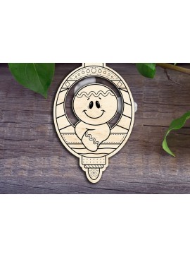 Σετ των 3 Intra απο ξύλο plywood 3mm-4mm πάχος - Χριστουγεννιάτικο στολίδι με τζίντζερ Δίασταση 6x6 cm INTRAFABR-31508933