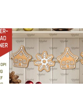 Intra απο ξύλο plywood 3mm-4mm πάχος - Σχέδιο κοπής με λέιζερ Banner με μελόψωμο Δίασταση 30x20 cm INTRAFABR-107115413