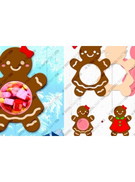 Intra απο ξύλο plywood 3mm-4mm πάχος - Gingerbread Girl Candy Dome, τρισδιάστατο στολίδι Δίασταση 58x14 cm INTRAFABR-80255737