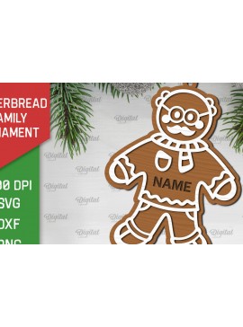Intra απο ξύλο plywood 3mm-4mm πάχος - Gingerbread Grandfather . Οικογενειακή  Δίασταση 30x20 cm INTRAFABR-102233850