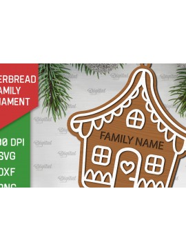 Σετ των 2 Intra απο ξύλο plywood 3mm-4mm πάχος - Σχέδιο κοπής με λέιζερ Σπίτι μελόψωμο Δίασταση 30x20 cm INTRAFABR-102233902