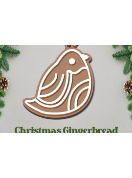 Σετ των 3 Intra απο ξύλο plywood 3mm-4mm πάχος - με μελόψωμο. Χριστουγεννιάτικο Στολίδι  Δίασταση 6x6 cm INTRAFABR-81326245