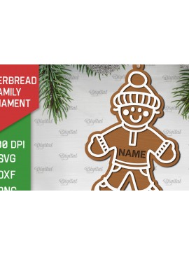 Intra απο ξύλο plywood 3mm-4mm πάχος - Gingerbread Man . Οικογένεια μελόψωμο Δίασταση 30x20 cm INTRAFABR-102233696