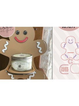 Σετ των 2 Intra απο ξύλο plywood 3mm-4mm πάχος - Gingerbread Man Wall Ράφι  Δίασταση 30x20 cm INTRAFABR-72019842