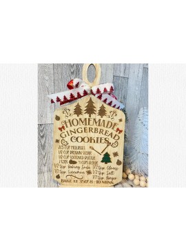 Σετ των 2 Intra απο ξύλο plywood 3mm-4mm πάχος - Συνταγή Gingerbread Laser  Δίασταση 30x20 cm INTRAFABR-44637302
